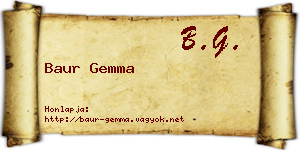 Baur Gemma névjegykártya